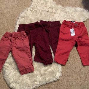 Toddler Boy Khaki Pants (4 pair) 6-9 months
